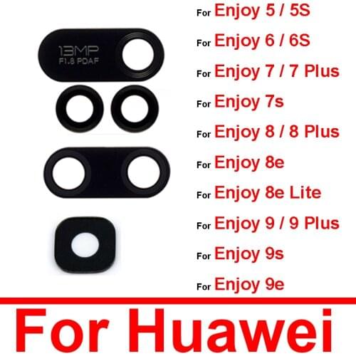 Rear Back Camera Glass Lens For Huawei Enjoy 5 5S 6 6S 7 7S 8 8E 9 9E 9S Plus Lite Camera Glass Lens Glass + Sticker Repair
