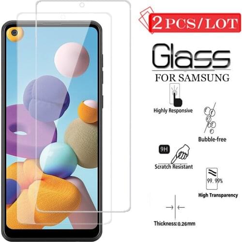 2pcs Tempered Glass on For Samsung Galaxy A21 Screen Protector Safety Glass for Samsung Galaxy A 21 Protective Glas Film 6.5"