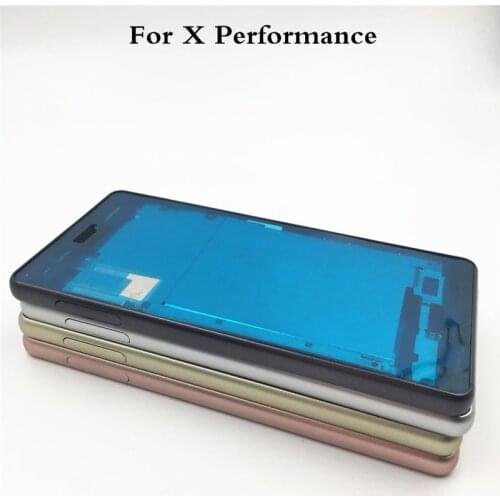 For Sony Xperia X Performance XP F8131 F8132 Front LCD Middle Frame Bezel Chasis Housing Cover Case+Side Buttons Repair Parts
