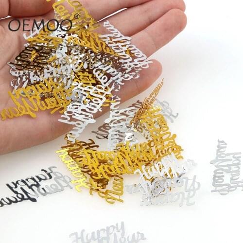 15g 20*40mm Gold and silver mixed color HAPPY NEW YEAR Confetti For New Years party Christmas decoration