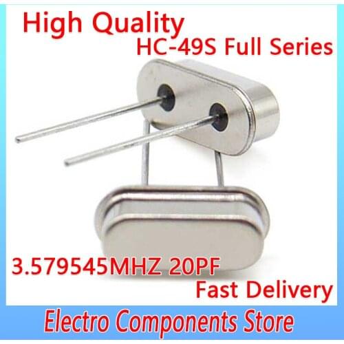 10PCS HC-49US 2P 49S 3.579545MHZ DIP-2 Passive HC-49S Crystal Oscillator Electronic Kit Resonators Quartz Resonator 20PF ±20PPM