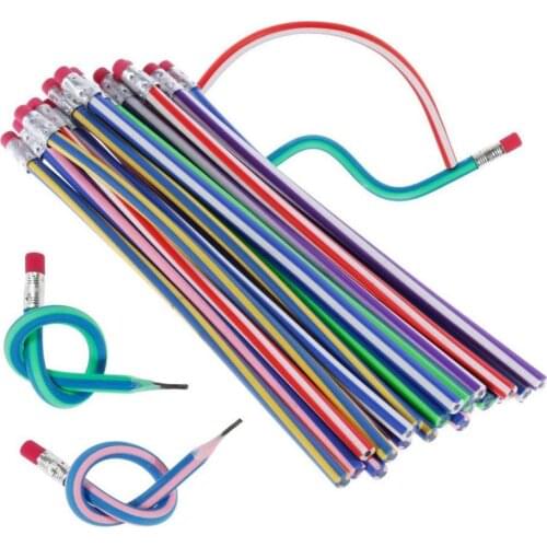 10pcs Exquisite Colored Striped Pencil Pencils Twist and Be Bend Directions Also to All For Writing Drawing in K7R8