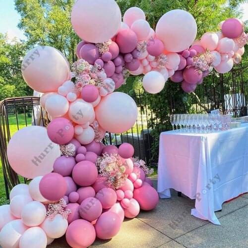 145Pcs Wedding Decoration Balloon Garland Pastel Pink Balls Adult Kids Happy Birthday Party Decorations Supplies Baby Shower