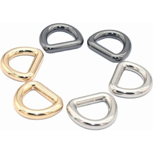 17mm Metal D Ring Adjustable Buckles D Circles Belt Strap Buckles Connector Buckle Loop Connector D clasp for bag Hardware leath