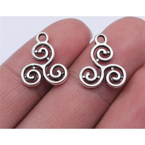 20pcs 16x13mm Antique Silver Plated Whirlpool Charm Pendant For Jewelry Making DIY Jewelry Findings