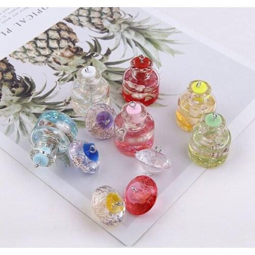 Fashion 30pcs/lot color bottle shape resin charms for jewelry making earrings/necklace/bracelet diy pendants accessory