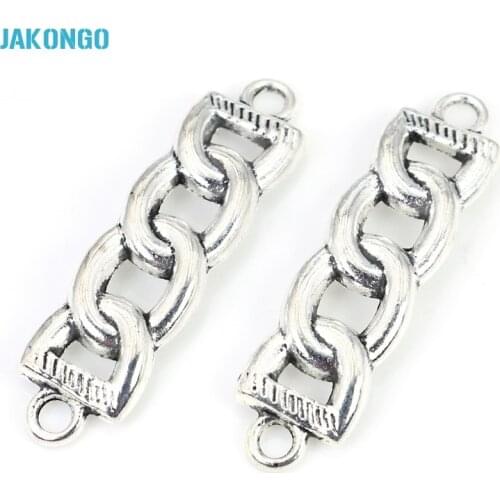 5pcs Antique Silver Plated Chain Link Connectors fit Jewelry Making Bracelet Findings Accessories DIY Craft 44x12mm