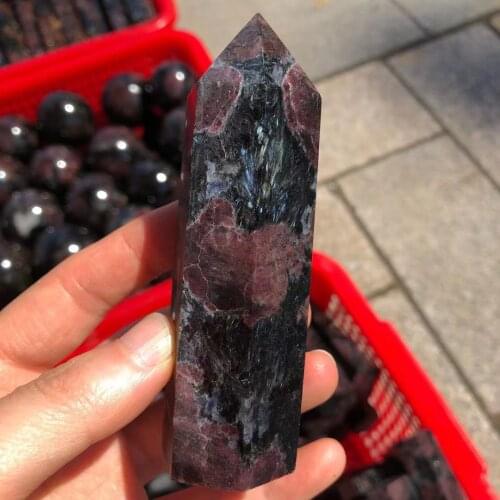 60-90mm Natural Garnet Crystal Obelisk Quartz Crystal Wand Point Healing Stones Tower Natural Quartz Crystals
