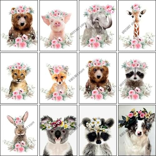 Diamond Embroidery Animals Pig Elephant 5D Diamond Painting Full Drill Square/Round Mosaic Room Decoration Cross Stitch Kits