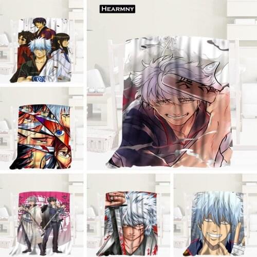 Custom Anime Gintama Blanket Manta Flannel Blanket Sofa/Bed/Plane Travel Bedding 80X150cm.100X125cm,125X150cm
