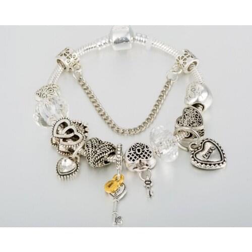 ANNAPAER De Moda 2019 Handmade Charm Bracelet for Love Bead With Key DIY Jewelry for Women Female Personality Jewelry B19079