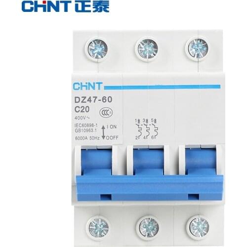 CHINT D Type 25A Circuit Breaker DZ47-60 3P 3A 4A 6A 10A 16A 20A 25A 32A 40A 50A 60A 80A 100A 125A protector