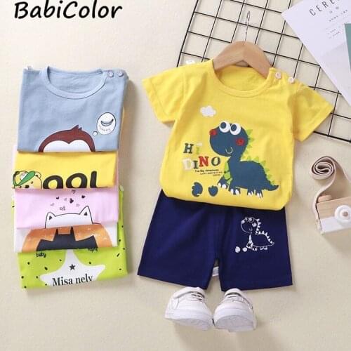 Children Boys Summer Clothing Set Kids Boys Girls Tracksuit For Boys Clothing Cotton T-shirt+shorts 2pcs 1-6y Boys Outfits