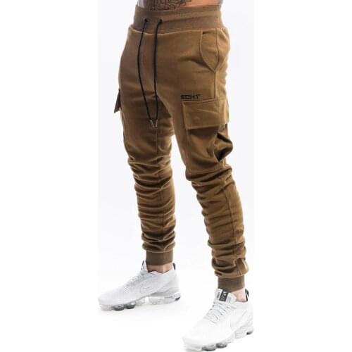 Joggers Sweatpants Men Casual Pants Gyms Fitness Workout Sportswear Trousers Male Multi-pocket Running Sport Cotton Track Pants