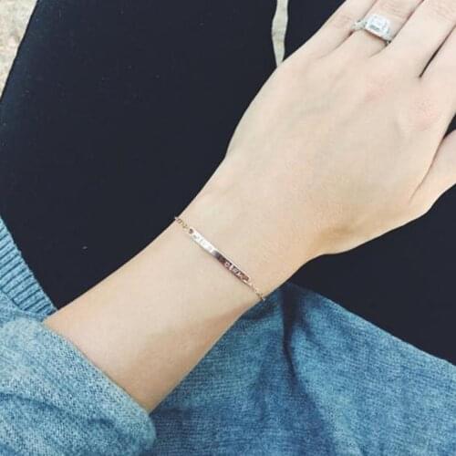 Personality Trend Stainless Steel Customized Name Exquisite Bracelet Letter Couple Adjustable Bracelet Jewelry Best Gift