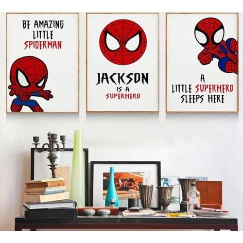 Cartoon Spiderman Canvas Painting Superhero Posters and Prints Wall Art Picture Nordic Cuadros for Boy Bedroom Home Decor