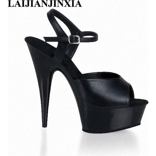 LAIJIANJINXIA Womens Shoes 2018 New Style 15cm High Heels Sandals Night Club Party Queen Waterproof Platform Dance Shoes