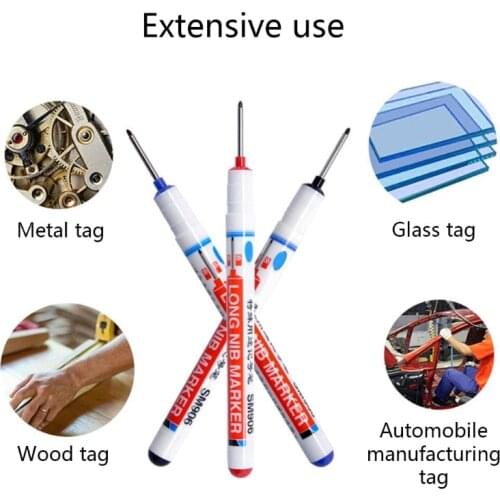 Long Head Markers Bathroom Woodworking Decoration Multi-purpose Deep Hole Marker Pens Portable School Supplies dropshipping
