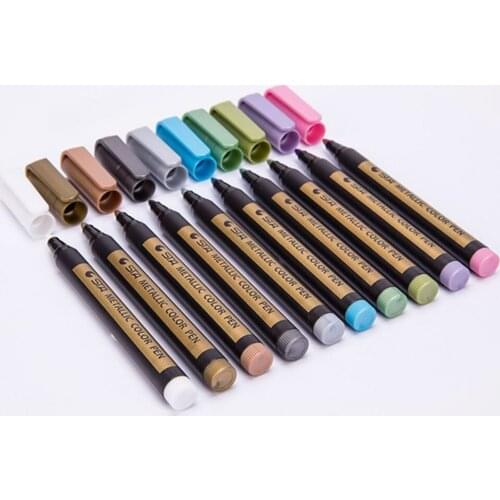 1.5mm Metal Permanent Paint Marker Pens Gold And Silver Marker Craftwork Pens For Drawing School Supplies