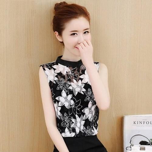 Fashion Lace Women T-Shirts 2021 Summer New Sleeveless O-Neck Slim Office Lady Elegant Pulls Tops Tees