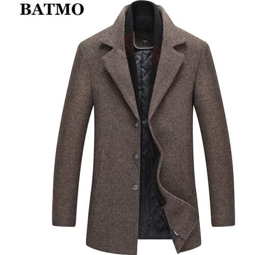 BATMO 2020 new arrival winter high quality wool thicked trench coat men,mens winter jackets,plus-size M-XXXL,1225