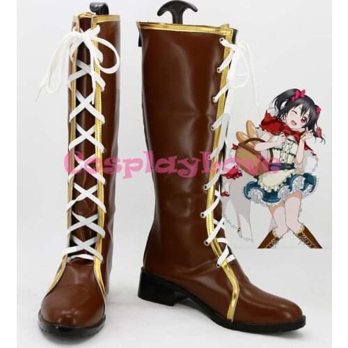 Newest Custom Made Japanese Anime Lovelive! Fairy Tale Yazawa Nico Cosplay Shoes Long Boots For Halloween Christmas