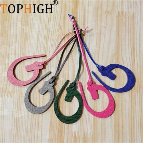 Newly Made Luxury Genuine Natural Leather Character Alphabet Arabic Letter N Keychain Backpack Pendant Ladies Women Bag Charms