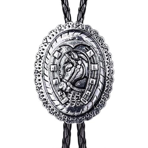 New western stable horse bolo tie foreign trade retro shirt chain bolo collar rope necklace tie