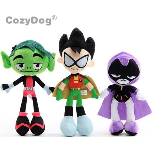 24-30 cm Anime Teen Beast Boy Plush Toys Doll Peluche Cute Green Boy Robin Stuffed Toy Baby Kids Christmas Birthday Gift
