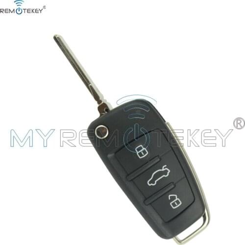 Remtekey Flip remote car key shell for Audi A4 3 button suit for 8P0837220D