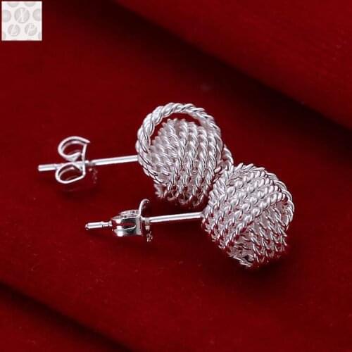 Silver color earrings E013 2016 New supplies Silver color plated earrings fashion high quality