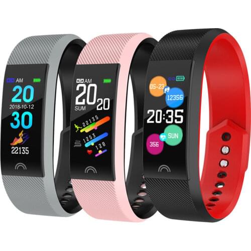 Color Screen Smart Bracelet Heart Rate Blood Pressure Sleep Monitor IP68 Waterproof Fitness Pedometer For Android IOS Phone