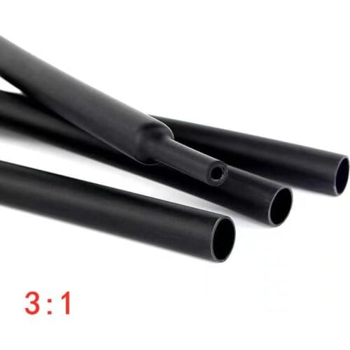 3: 1 black insulated heat shrinkable tube 1M thickened cable sheath mobile data line protection tube 1.6/2.4/6.4/12.7