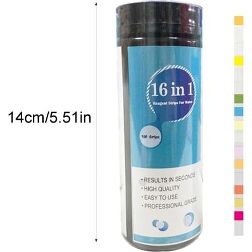 100 Pcs Water Test Strips 16-in-1 Aquarium Water Quality Test Strips for Check 97BB