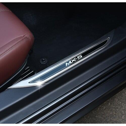 Stainless Steel Door Sill Protector Pedal Scuff Plate Cover Trims Accessoriess Car Threshold For Mazda MX-5 RF ND MX5