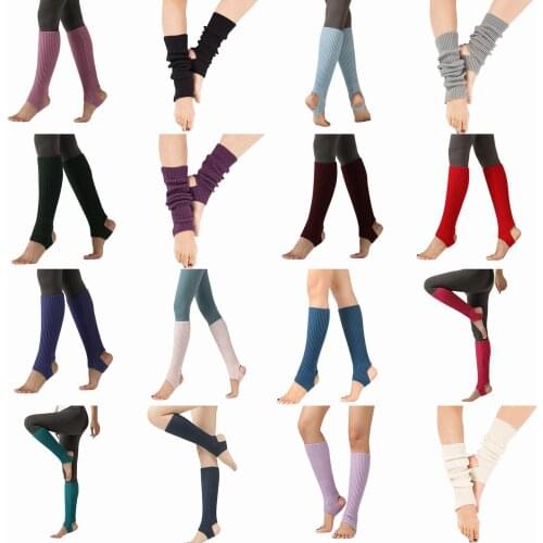 Women Girl Kniting Leg Warmer Winter Knit Warm Knee High Stirrup Sport Dance Leg Warmers Socks Lady Legging Foot Warmer