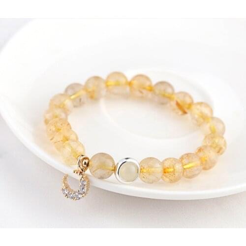 Bright Yellow Hair Crystal Women Bracelets On Hand Chain Bangles Jewelry Aesthetic Fashion Female Popular Now New 2021 Vintage