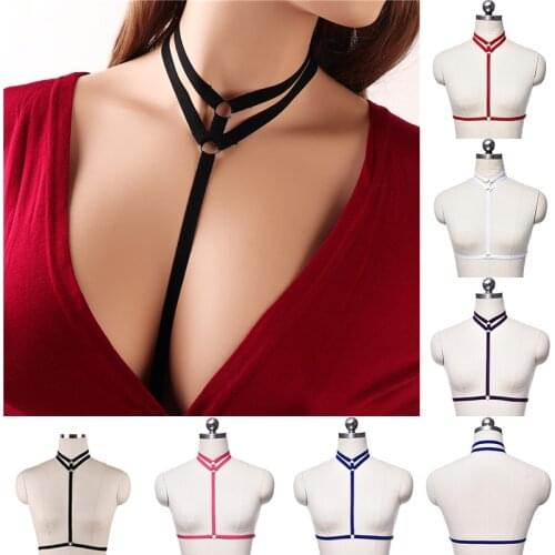 Gothic Underwear Halter Neck Binding Female Body Color Belt Adjustable Top Festive Clothing Daily Carnival Wear
