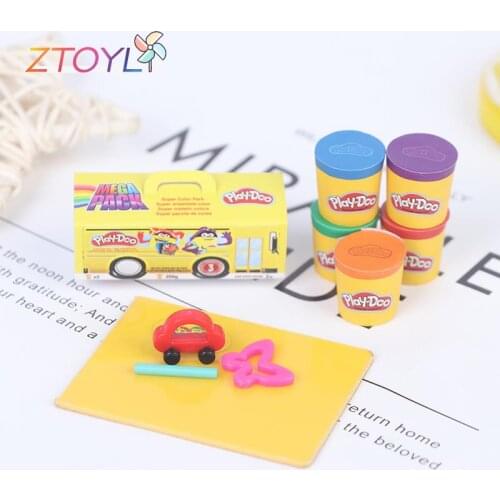 1 Set 1:12 Mini Dollhouse Miniature Colorful Clay Set for Doll House Accessories