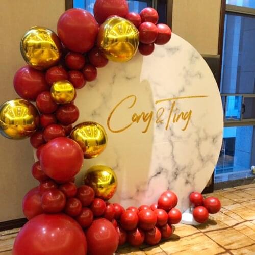 119pcs 10inch/18inch/36inch Ruby Red Metallic Chrome Gold Balloon Arch Garland Kit Wedding Birthday Baby Shower Party Decoration