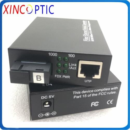 120KM Gigabit Fiber Optical Media Converter 1000Mbps Single Mode Single Fiber SC Port 1550/1490nm Fiber to RJ45 Media Convertor