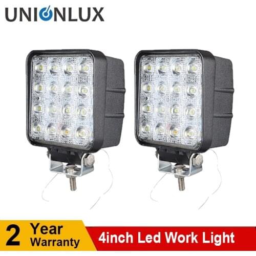 2pcs 48W 4 inch Offroad LED Work Light Bar Spot Flood Driving Fog Lamp for Car Truck Tractor Trailer SUV ATV 12V 24V