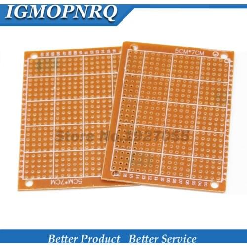 2Pcs 5x7cm new Prototype Paper Copper PCB Universal Experiment Matrix Circuit Board 5*7cm