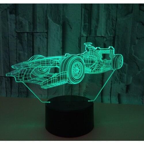 3D LED Illusion Racing Car Model Night Lamp USB LED 7 Colors Flashing Table Lamp as Novelty Gifts Lights & Room Decorations