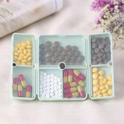 7 Days Weekly Pill Box Magnet Lid Tablet Storage Split Seven Grids Case Capsules Vitamins Pill Box Splitter with Lids