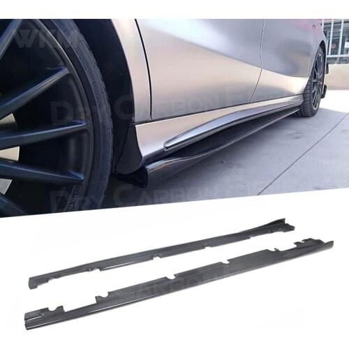 Carbon Fiber Sill Side Skirts Apron Spoiler for Benz W176 W117 A CLA Class A160 A180 A200 A250 CLA180 CLA45 AMG 2013-2017 FRP