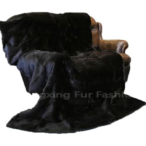 CX-D-08E1 200x150cm Europe Fashion Rabbit Fur Throw Blanket