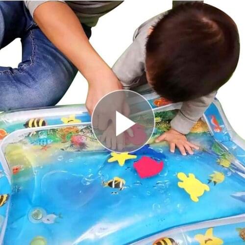 Baby Kids Water Play Mat Bath Toy Ocean Inflatable Infant Tummy Time Playmat Toddler for Baby Fun Activity Play Center Dropship