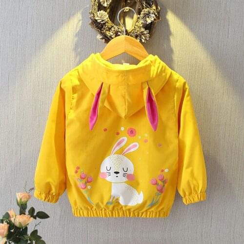 Toddler Cute Cartoon Rabbit Girls Coats Spring Autumn Hoodies Sweatshirt For GIrl Kids Jacket Children Windbreaker Outerwear
