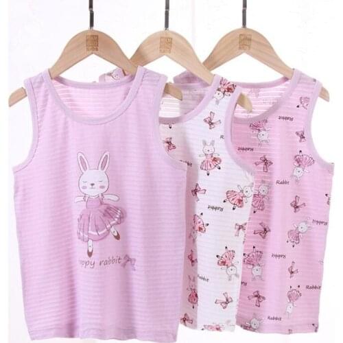 3pcs Summer Cotton Tank Tops For Girls Sleeveless T Shirt Kids Singlets Undershirt Fashion Girl Underwear